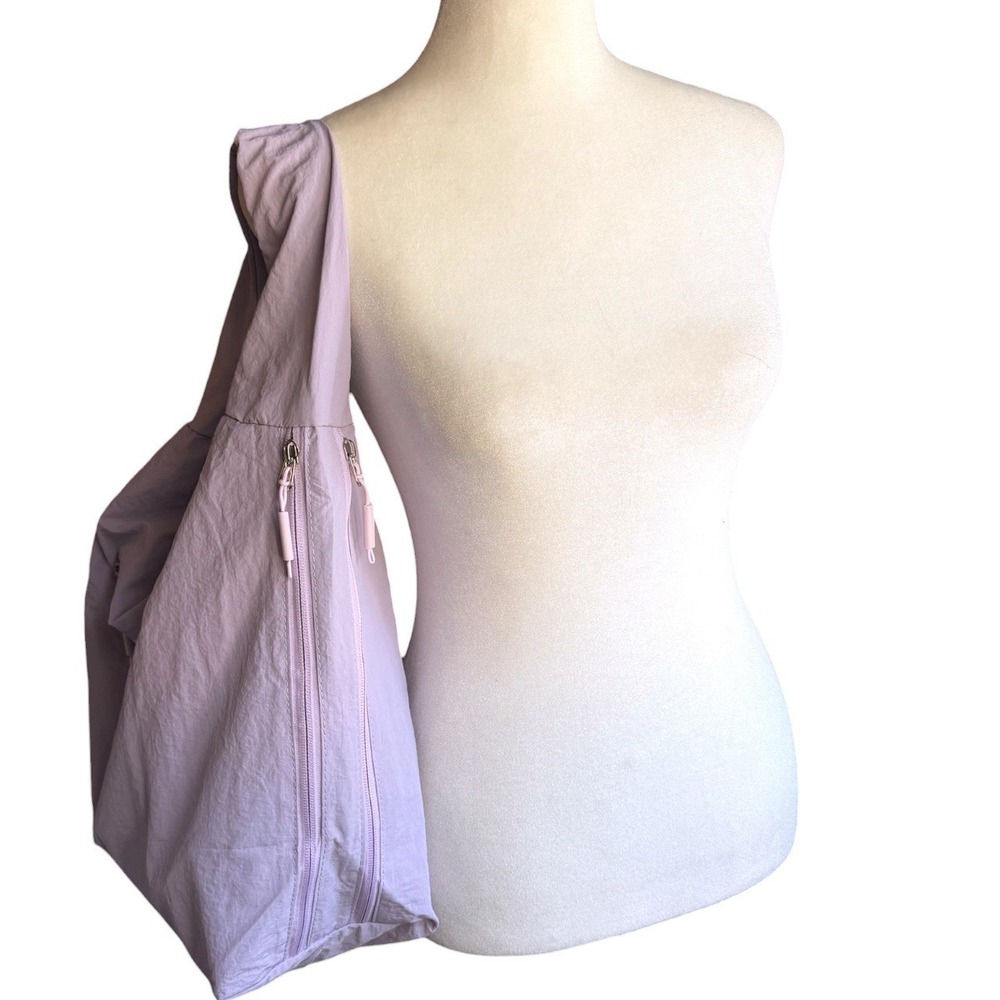 Adorable light pinkish lavender slouchy crescent shoulder bag - large capacity - Picture 3 of 8